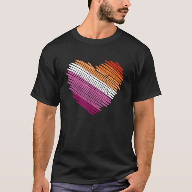 Lgbt The Flag For The Lesbian Heart Pride Rainbow T-Shirt (Front)