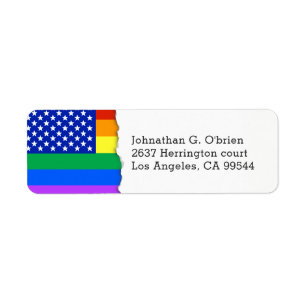 LGBT Themed American Flag Return Address