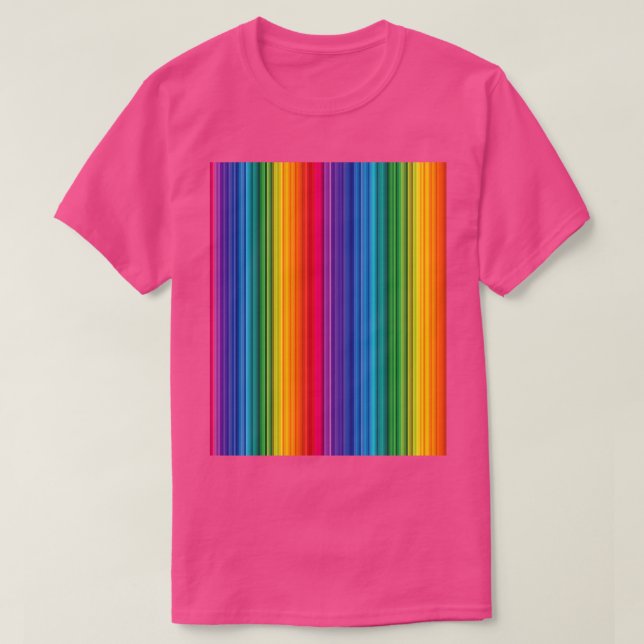 LGBT thin subtle modern rainbow flag vertical line T-Shirt (Design Front)