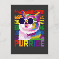 LGBT Tie Dye Pride Cat Purride Gay Rainbow Retro