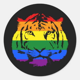 LGBT Tiger Classic Round Sticker