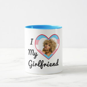 LGBT Trans Pride Custom Photo I Love My Girlfriend Mug