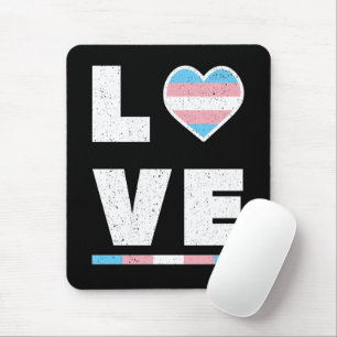 LGBT Transgender Pride Flag Distressed Grunge Love Mouse Mat