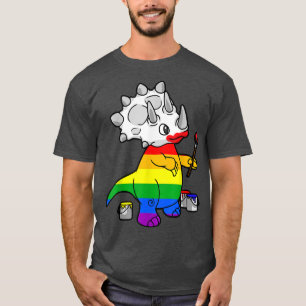 LGBT Triceratops Dino LGBTQ Rainbow cute funny T-Shirt