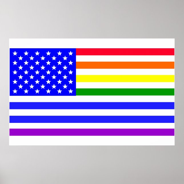 Lgbt USA Flag Poster (Front)