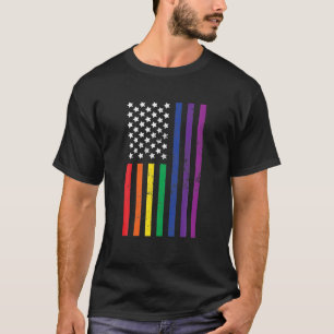 LGBT USA Flag US America Lesbian Outfit Trans Girl T-Shirt