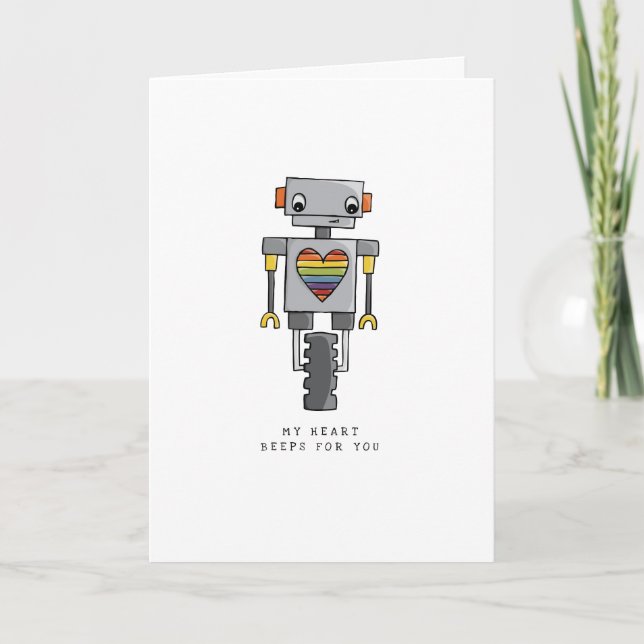 LGBT | Valentine’s | Robot | Pride | Holiday Card (Front)