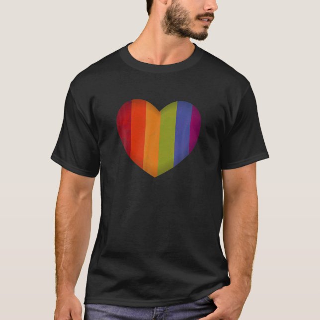 LGBT Valentines Day Heart Pride Gay Lesbian Couple T-Shirt (Front)
