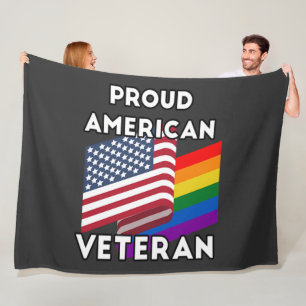 Lgbt Veterans - American Flag Fleece Blanket