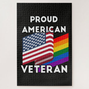 Lgbt Veterans - American Flag Jigsaw Puzzle