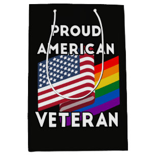 Lgbt Veterans - American Flag Medium Gift Bag