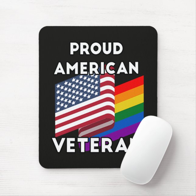 Lgbt Veterans - American Flag  Mouse Mat (With Mouse)