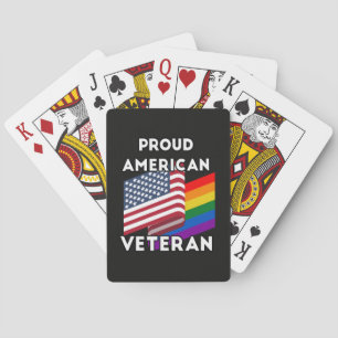 Lgbt Veterans - American Flag Playing Cards