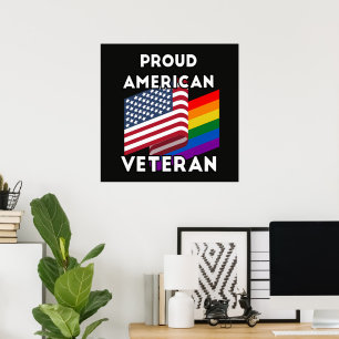 Lgbt Veterans - American Flag Poster