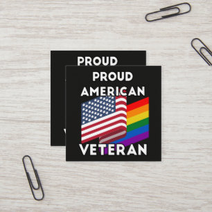 Lgbt Veterans - American Flag Square Business Card
