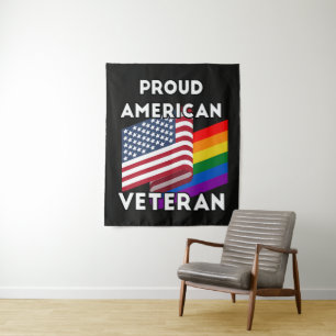 Lgbt Veterans - American Flag Tapestry