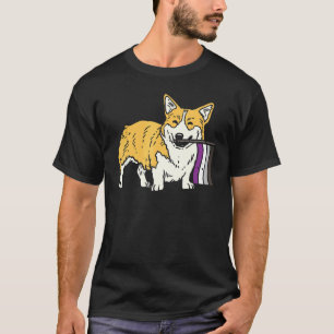 Lgbt Welsh Corgi Cute Asexual Flag Pride Dog T-Shirt