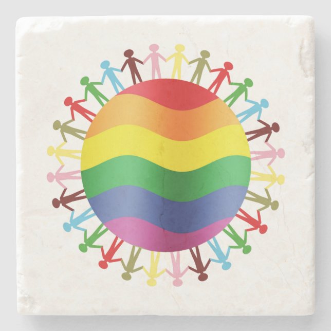 LGBT World Harmony Stone Coaster (Front)