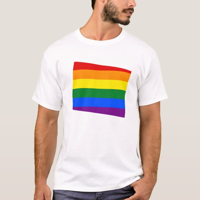 LGBT Wyoming, US state flag map T-Shirt (Front)