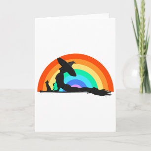 Lgbt Yoga Pride Witch Hippie Rainbow Halloween _1 Card