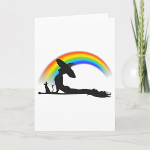 Lgbt Yoga Pride Witch Hippie Rainbow Halloween  Card