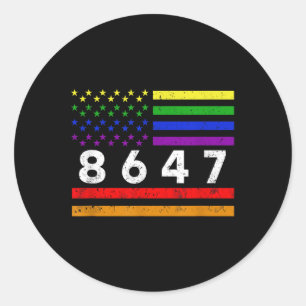 Lgbtq 8647 86 47 Impeach 47 Resist 8647 Funny Libe Classic Round Sticker