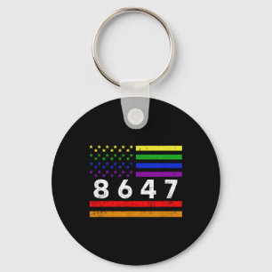 Lgbtq 8647 86 47 Impeach 47 Resist 8647 Funny Libe Key Ring