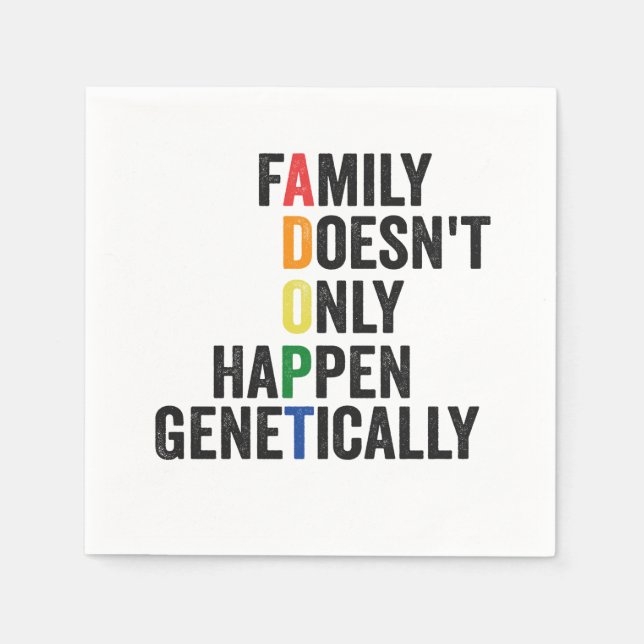 LGBTQ Adoption Family Doesn't Only Happen Genetica Napkin (Front)