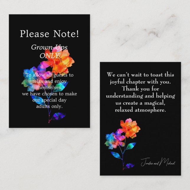 🌈 LGBTQ Adults ONLY Petals & Pride  Enclosure Card (Front/Back)
