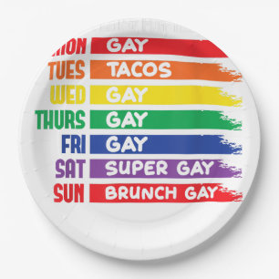 LGBTQ Agenda Gay Pride CSD Rainbow Gay Agenda  Paper Plate