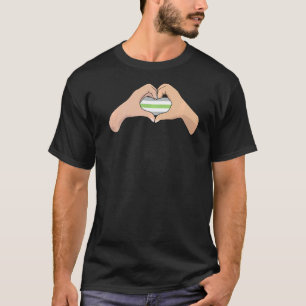 Lgbtq Agender Pride Flag Hand Heart Sign Agender T-Shirt