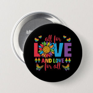 LGBTQ - All For Love and Love For All 7.5 Cm Round Badge