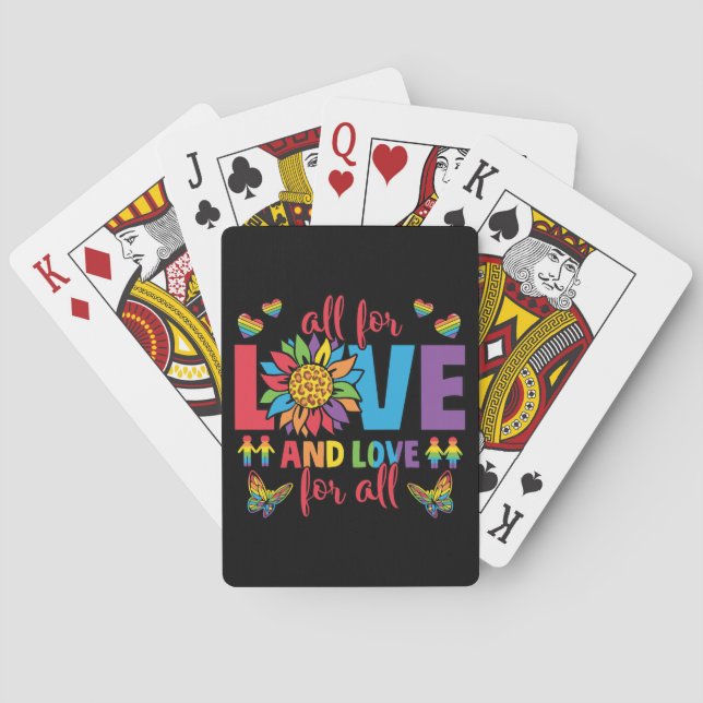 LGBTQ - All For Love and Love For All Playing Cards (Back)