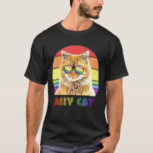 Lgbtq Ally Cat Rainbow Gay Pride Flag Lgbt 30 T-Shirt