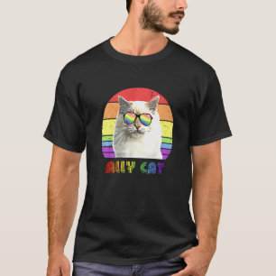 Lgbtq Ally Cat Rainbow Gay Pride Flag Lgbt 35 T-Shirt