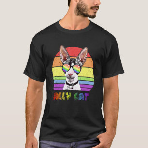 Lgbtq Ally Cat Rainbow Gay Pride Flag Lgbt 36 T-Shirt