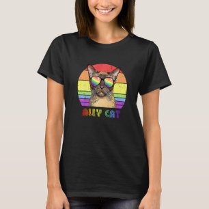 Lgbtq Ally Cat Rainbow Gay Pride Flag Lgbt 37 T-Shirt