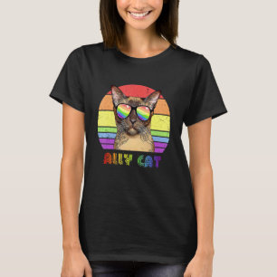 Lgbtq Ally Cat Rainbow Gay Pride Flag Lgbt 38 T-Shirt