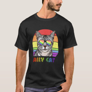 Lgbtq Ally Cat Rainbow Gay Pride Flag Lgbt 41 T-Shirt