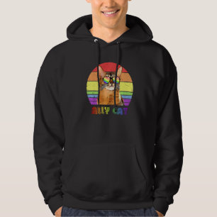 Lgbtq Ally Cat Rainbow Gay Pride Flag Lgbt 9 Hoodie