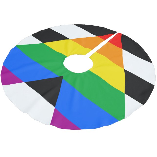 LGBTQ+ Ally Flag Brushed Polyester Tree Skirt (Angled)