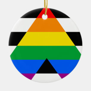 LGBTQ+ Ally Flag Ceramic Tree Decoration