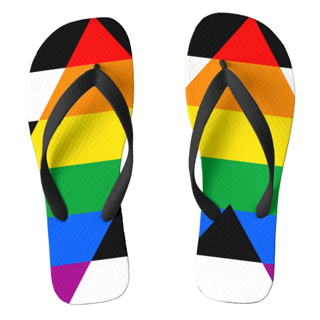 LGBTQ+ Ally Flag Flip Flops (Footbed)