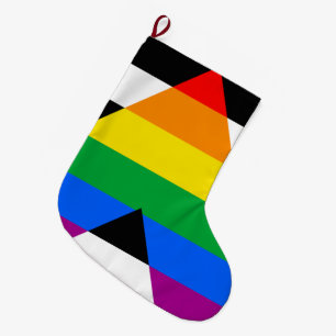 LGBTQ+ Ally Flag Large Christmas Stocking