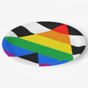 LGBTQ+ Ally Flag Paper Plate