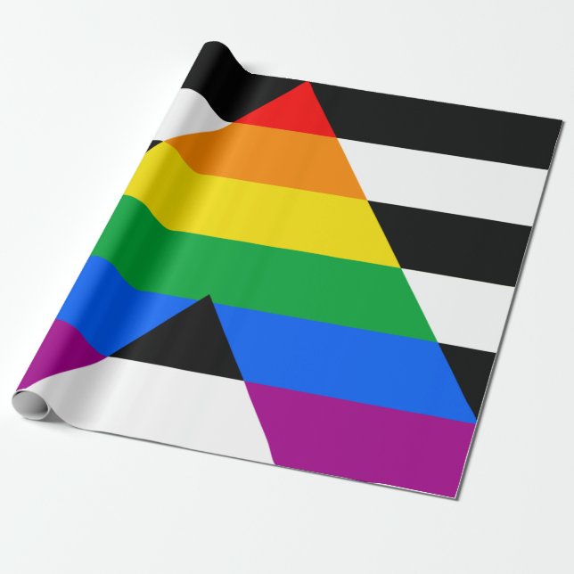LGBTQ+ Ally Flag Wrapping Paper (Unrolled)