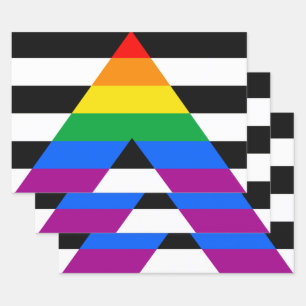LGBTQ+ Ally Flag Wrapping Paper Sheet