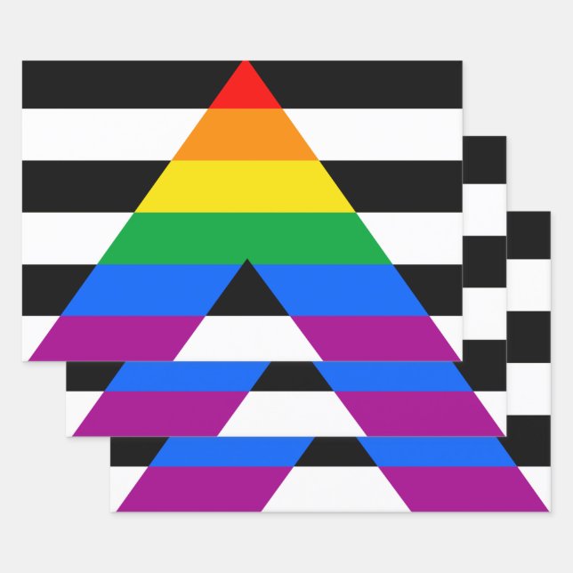 LGBTQ+ Ally Flag Wrapping Paper Sheet (Set)