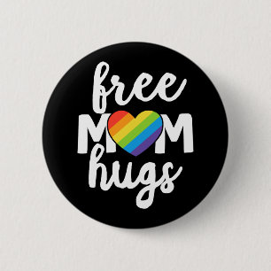 LGBTQ Ally Free Mom Hugs Pride Month 6 Cm Round Badge