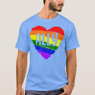 LGBTQ Ally heart flag for Gay Pride Men Women Chil T-Shirt
